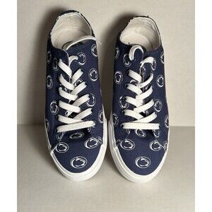 Penn State Women's 6.5 Sneakers Unisex Men's Size 5 Blue White Canvas Sneakers